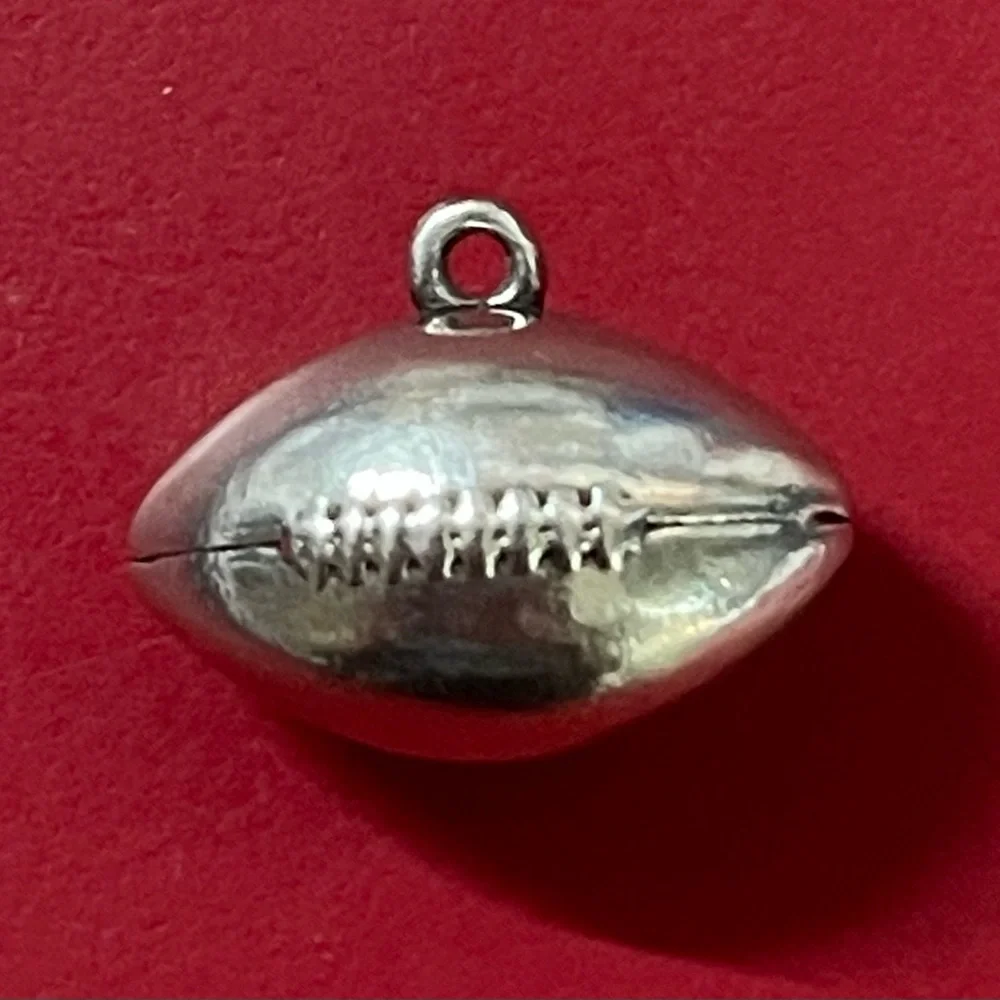 RETIRED James Avery Sterling Silver Football Charm - Silver - Picture 2 of 5